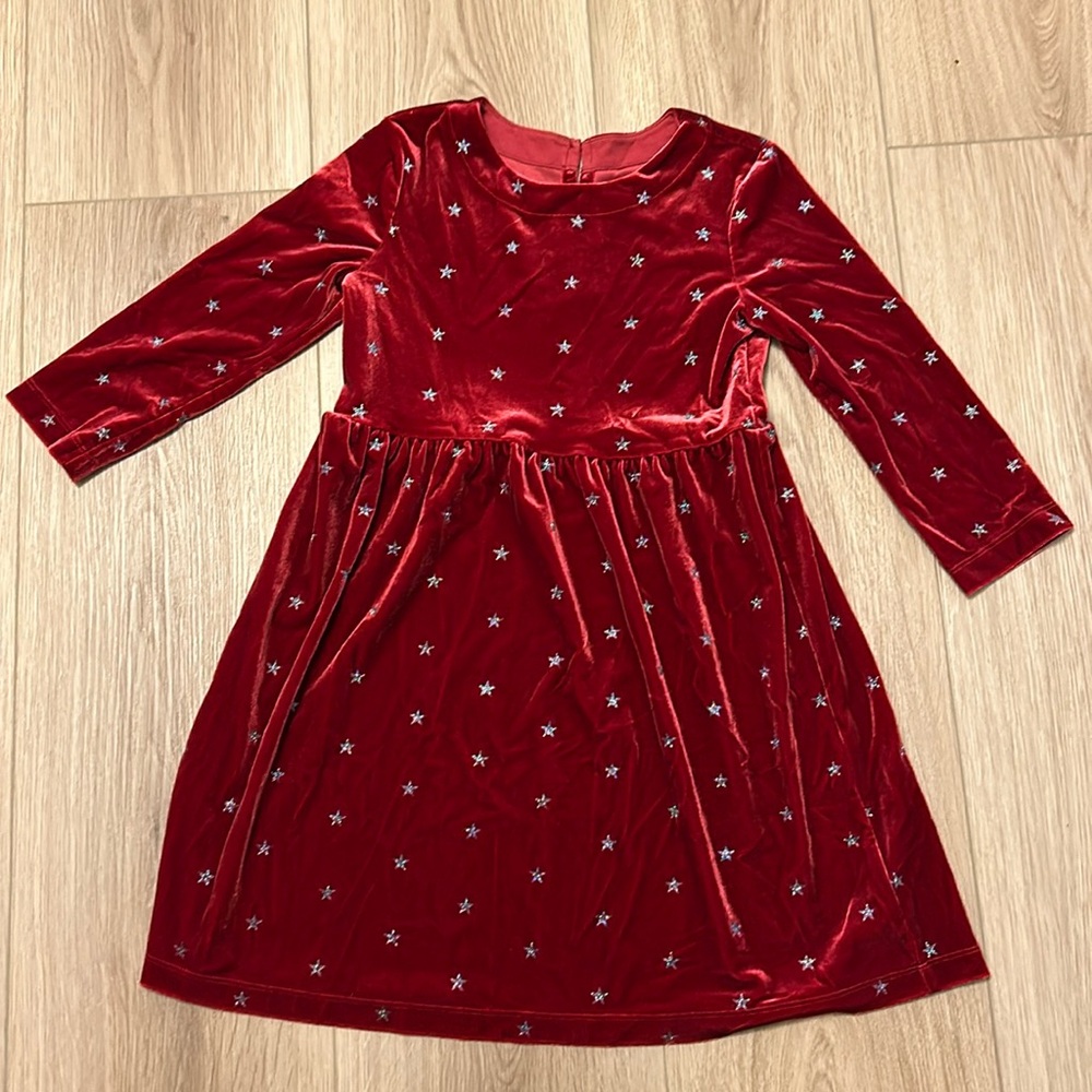 Red velvet, sparkly star dress